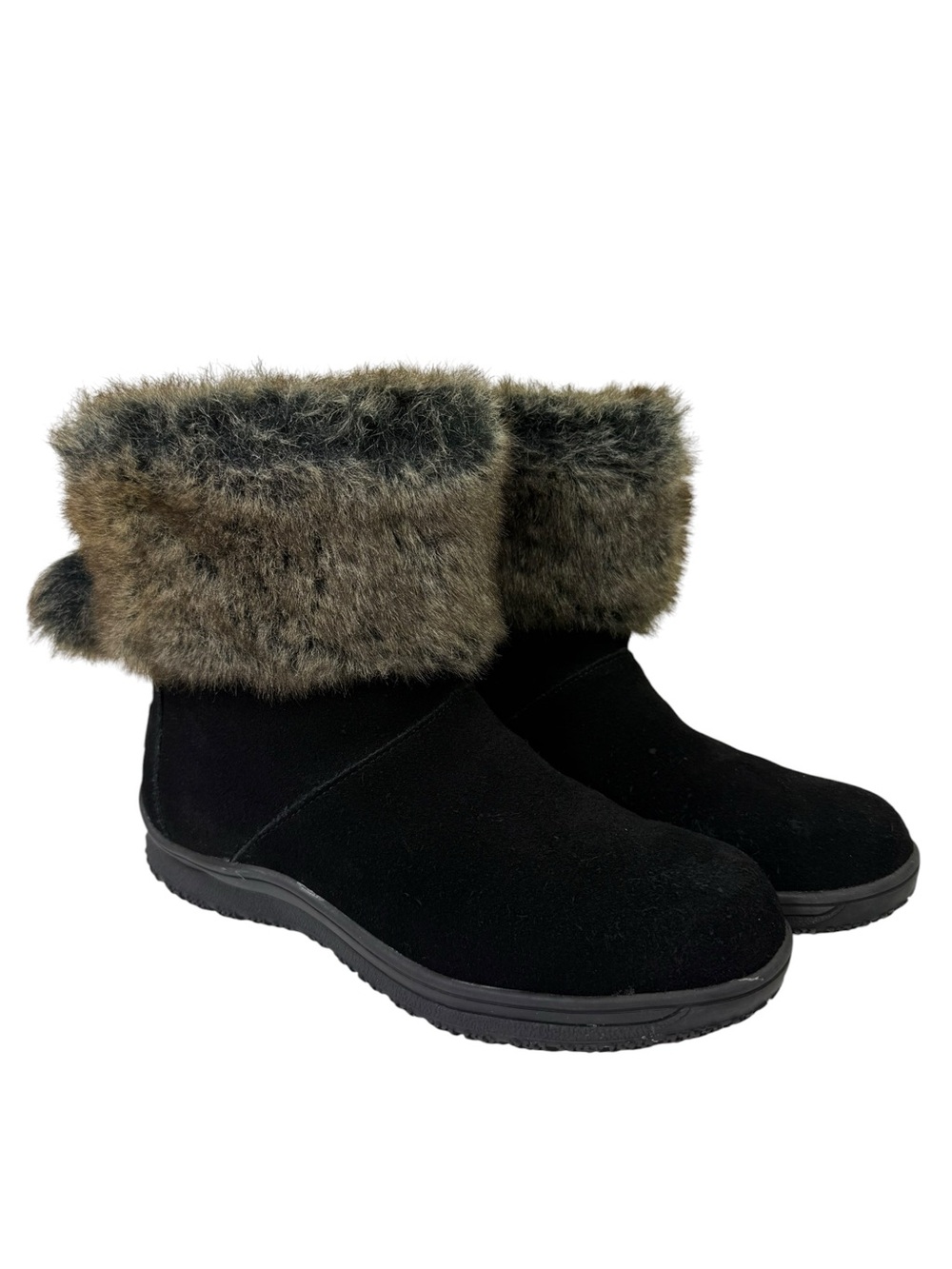 Minnetonka Suede Faux Fur Cuff Boots Size 7